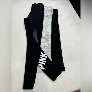 Black and Gray PINK 3 Leggins Size xs and s I sell together
